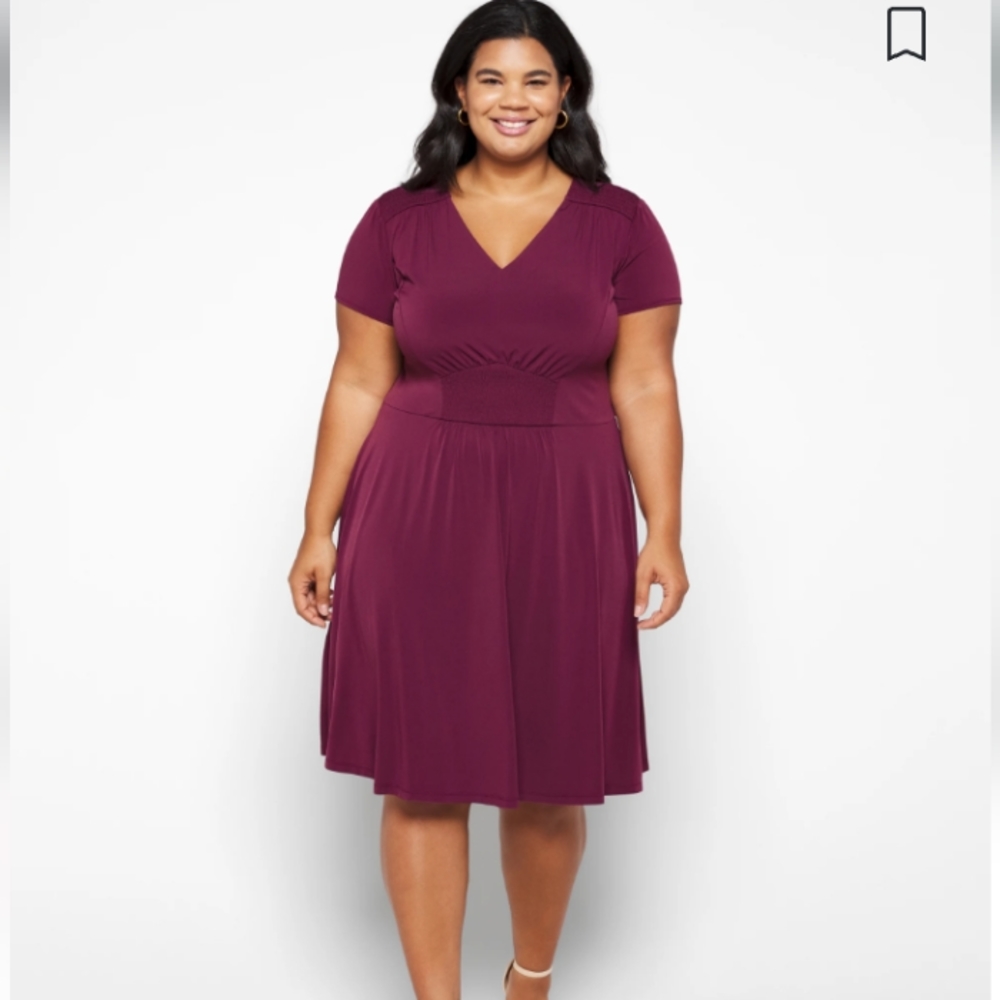 Size 16W burgundy knit Aline dress